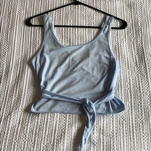 Lululemon sky blue wrap crop tank